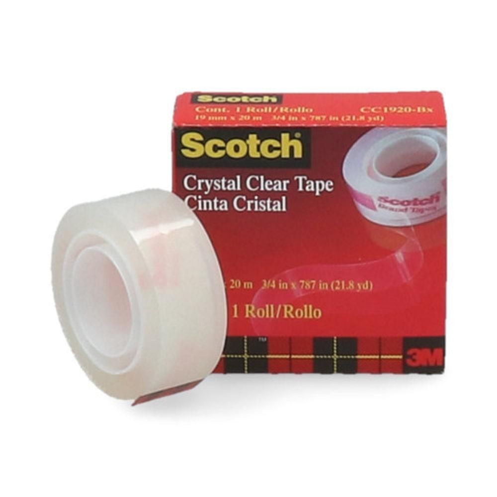 Cinta Adhesiva Cristalina 19 Mm x 20 Mt Transparente Cc1920 3M