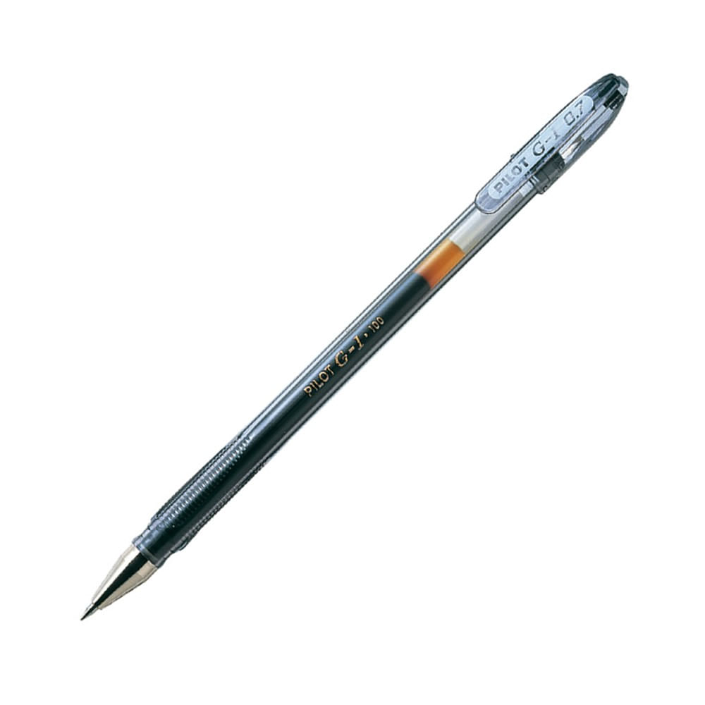 Lapiz Tinta Gel 0,7 Mm Negro G-1 Cuerpo Cristal Transparente Punta Metal Pilot