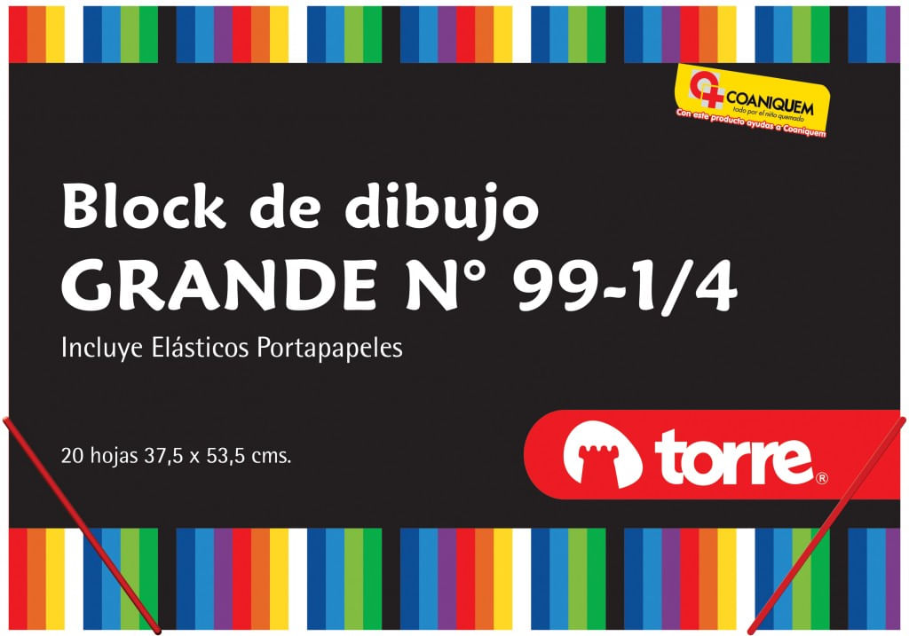 Block Dibujo Grande 99 1/4 20 Hojas Torre - Dimeiggs
