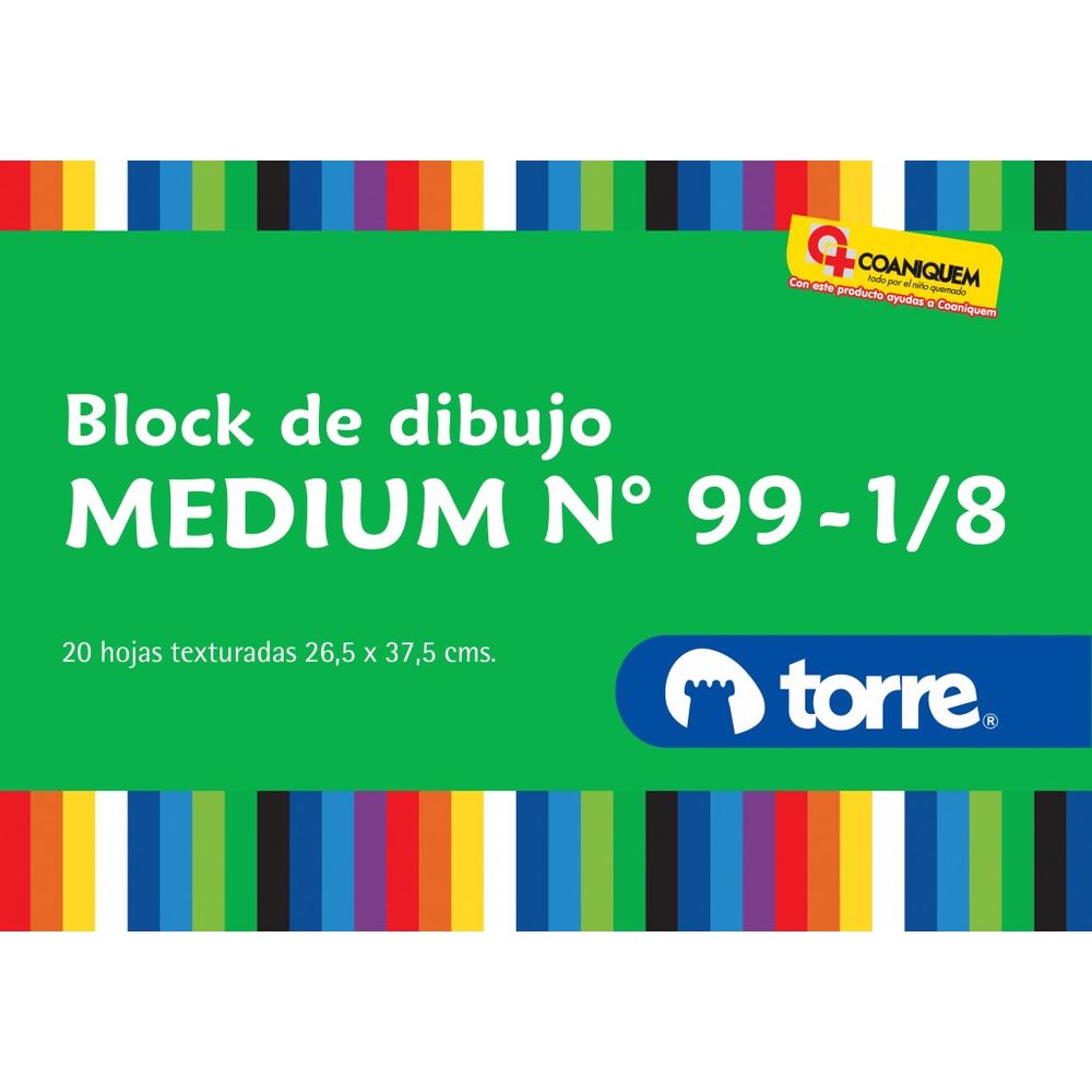 Block Dibujo Medium  99 1/8 20 Hojas Torre