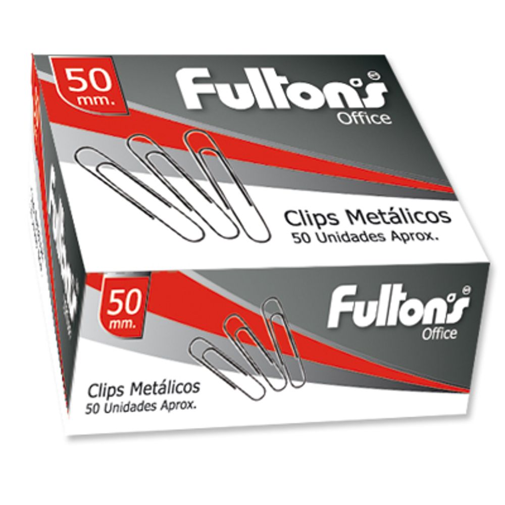 Clip N1 Redondo Cromado 50 Mm Metalico Caja 50 Unidades Fultons