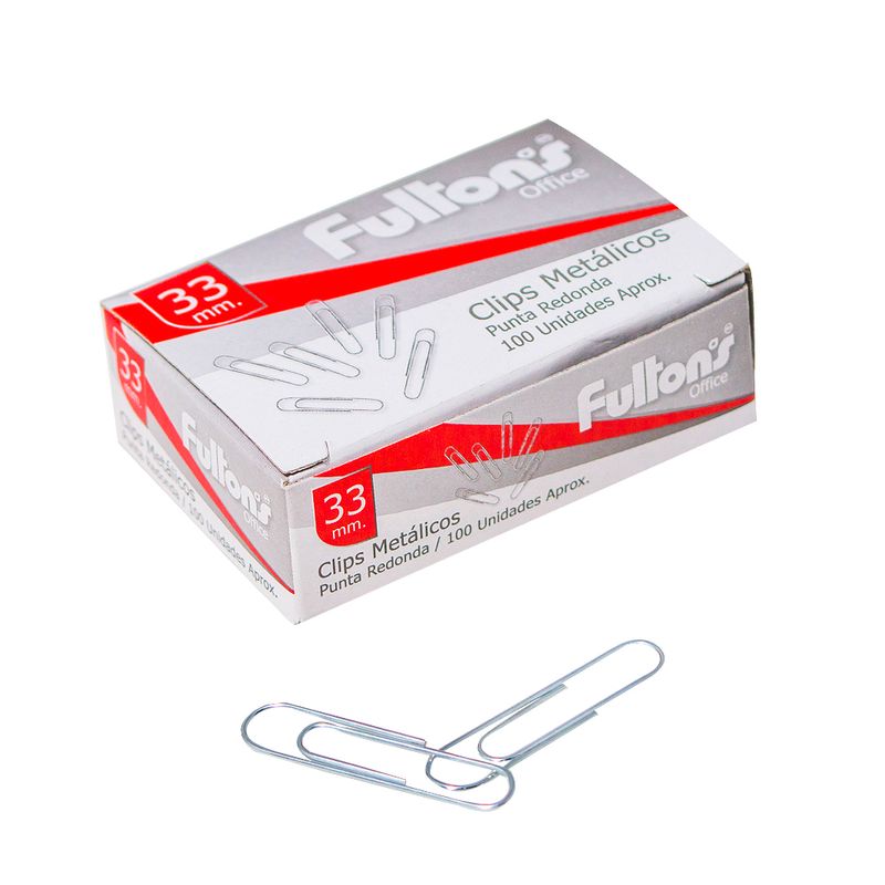 Comprar Theoffice Clip Metalico 33Mm Para Papel