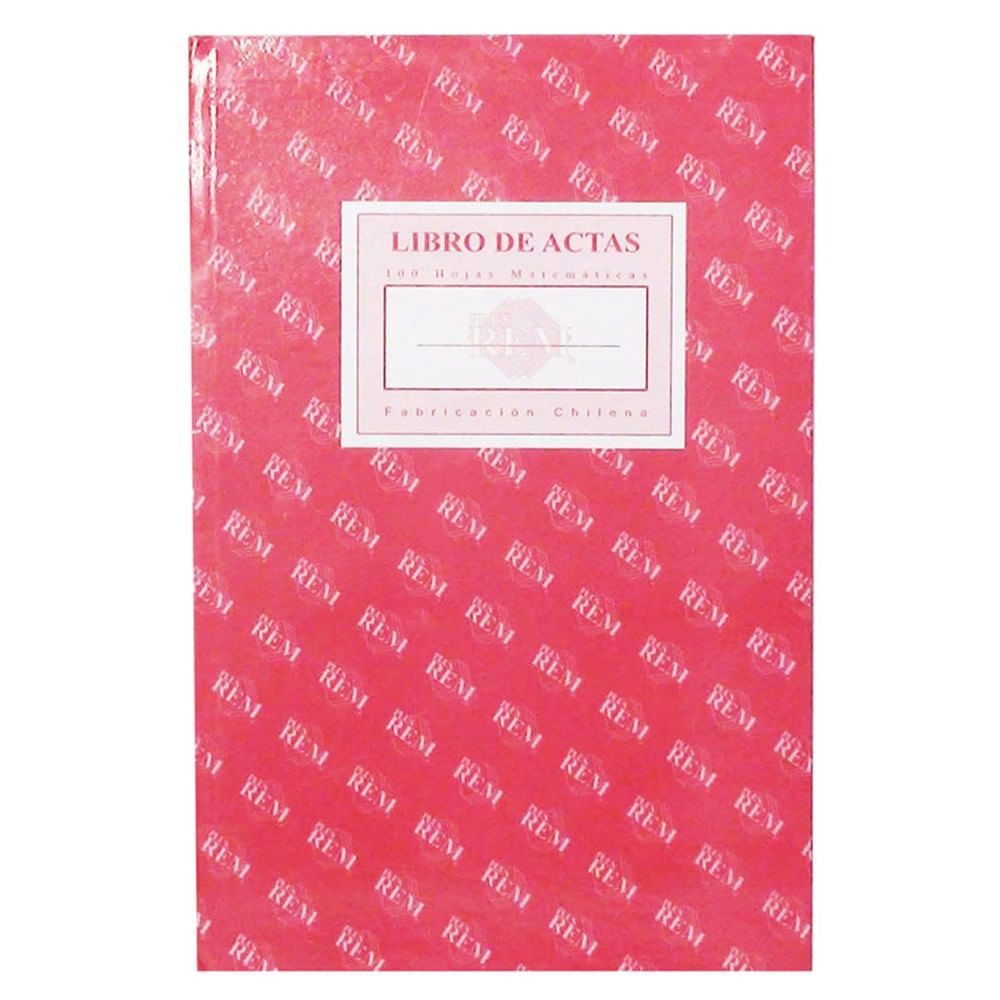 Libro De Acta 100 Hojas Foliado Burdeo Tapa Carton Duforr Rem