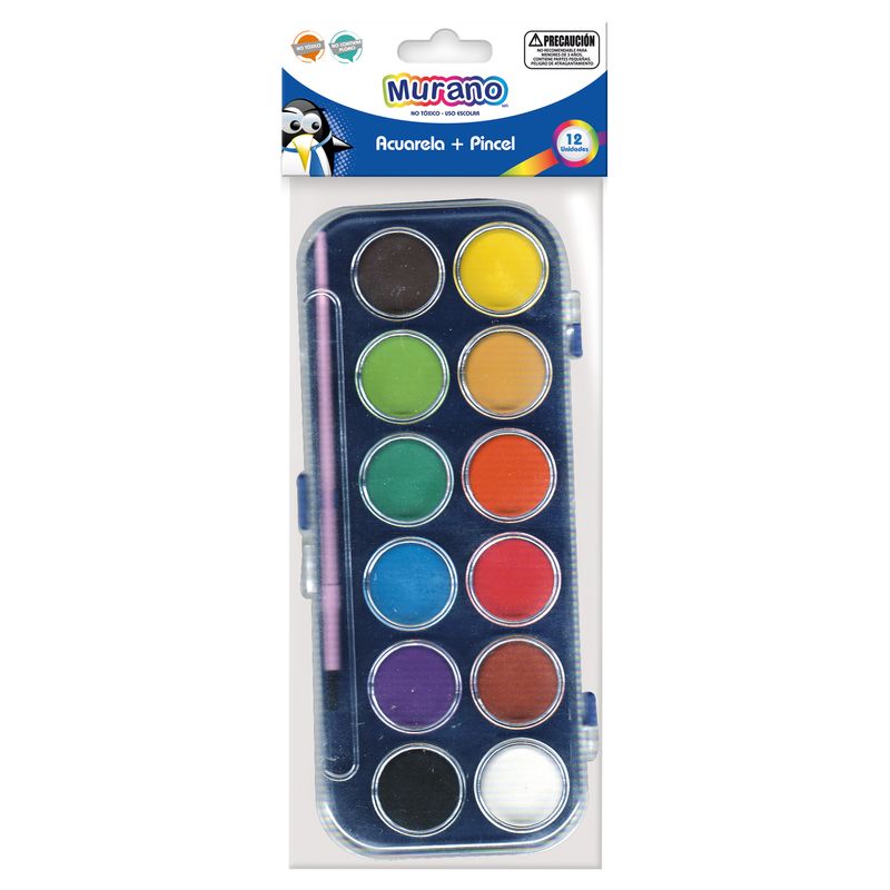 SET ACUARELAS 12 COLORES