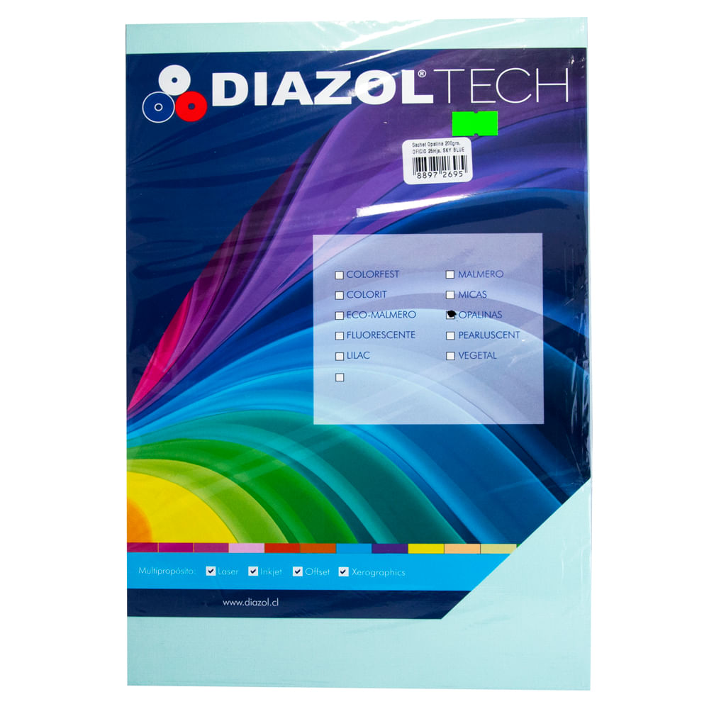 Papel Opalina Tela 200 Gr Of 25 Unidades Sky Blue Importada
