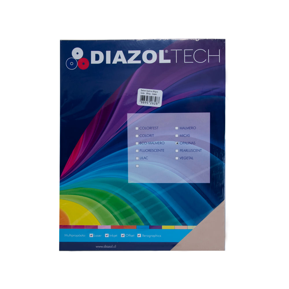 Papel Opalina Tela 200 Gr Carta 25 Unidades Cream Diazol