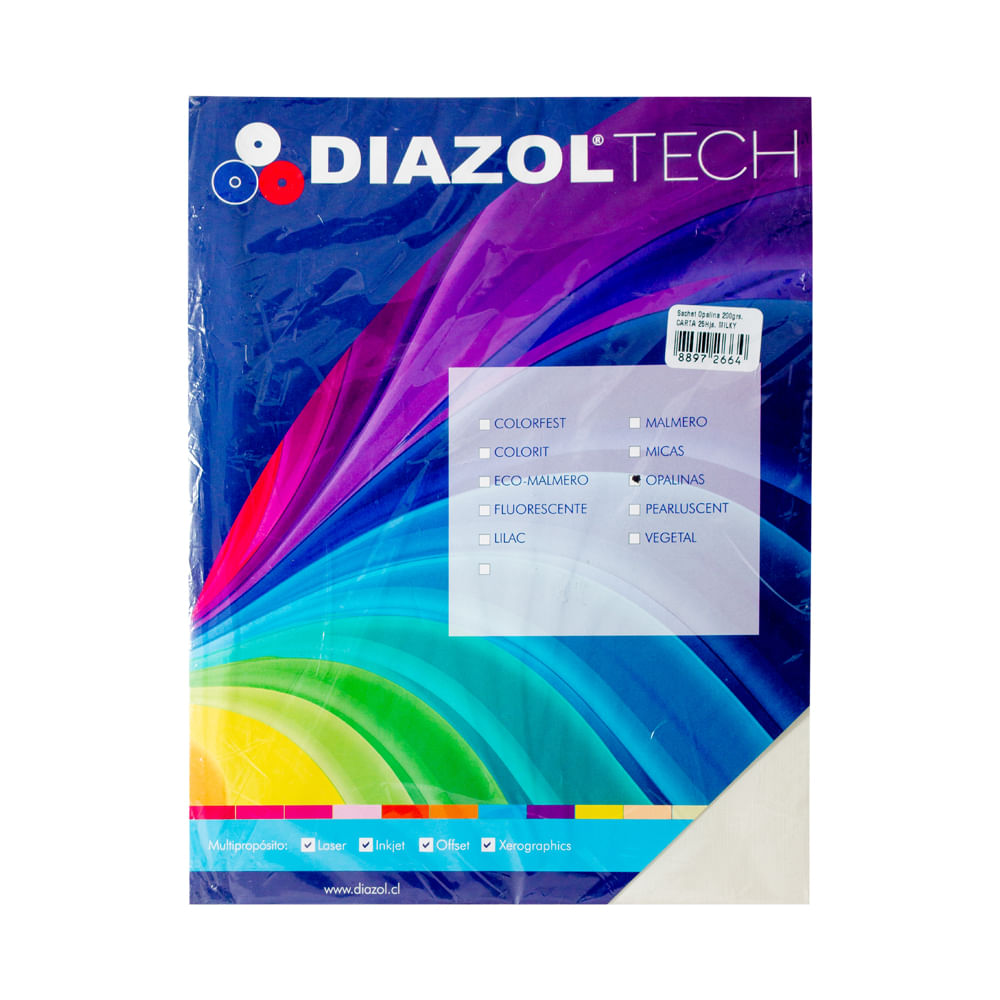 Papel Opalina Tela 200 Gr Carta 25 Unidades Milky Diazol