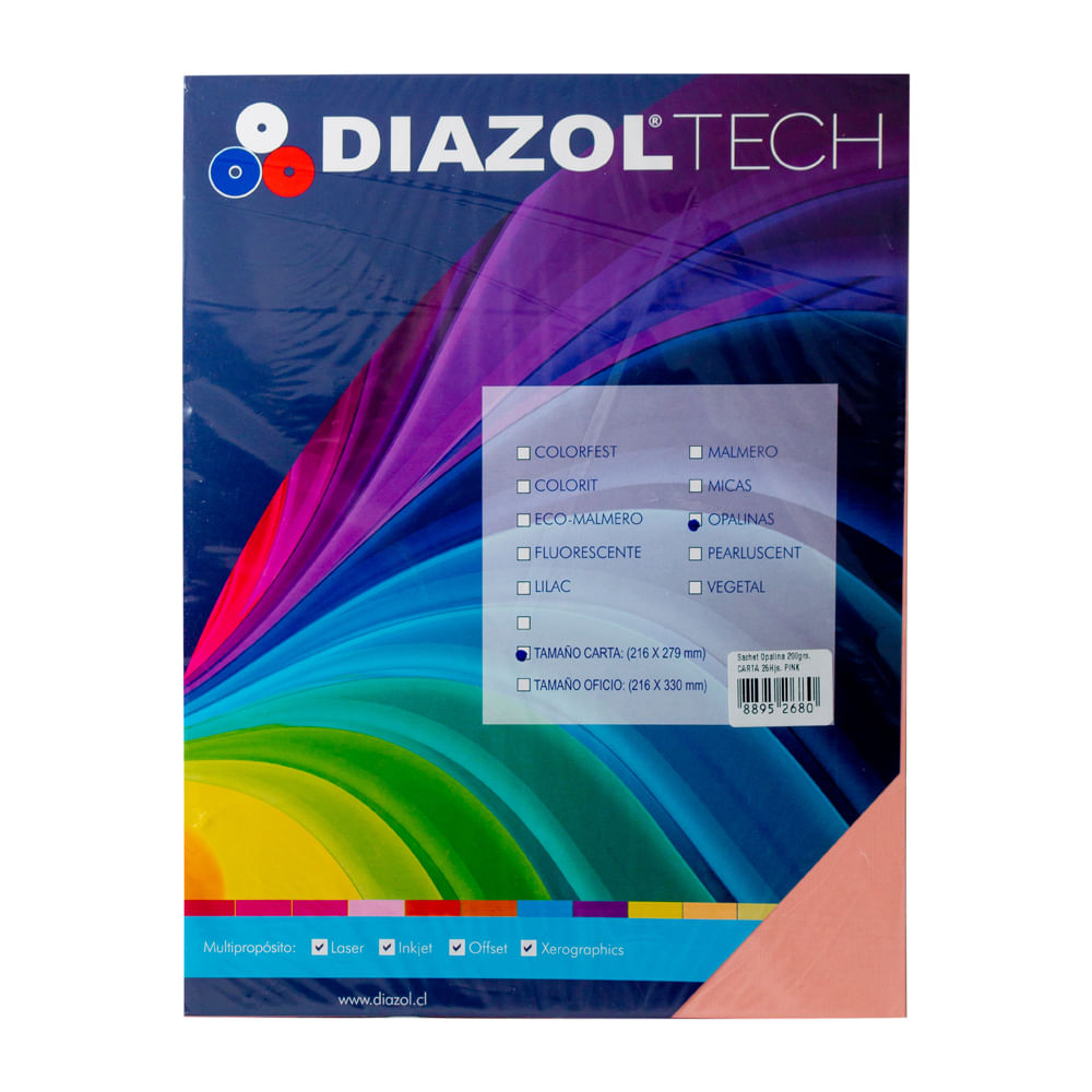 Papel Opalina Tela 200 Gr Carta 25 Unidades Pink Diazol
