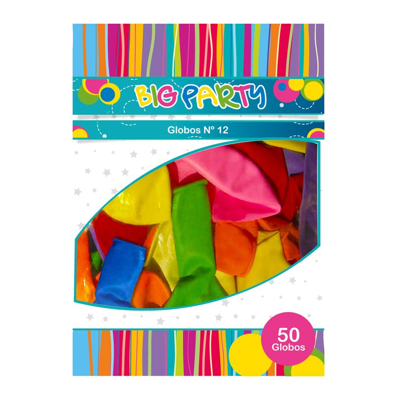 GLOBOS LARGOS 50 UNIDADES COLORES SURTIDOS