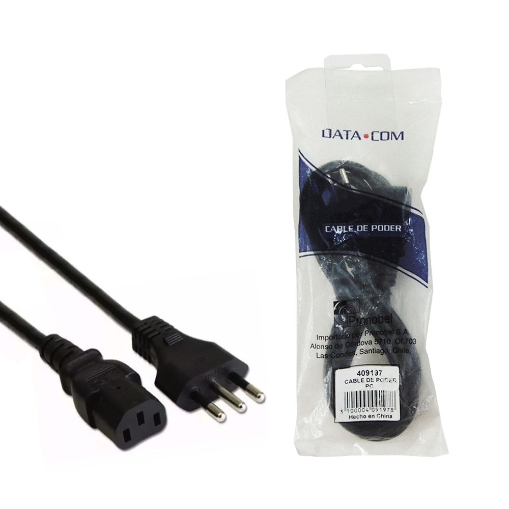Cable De Poder Pc Poly Bag Packed Datacom