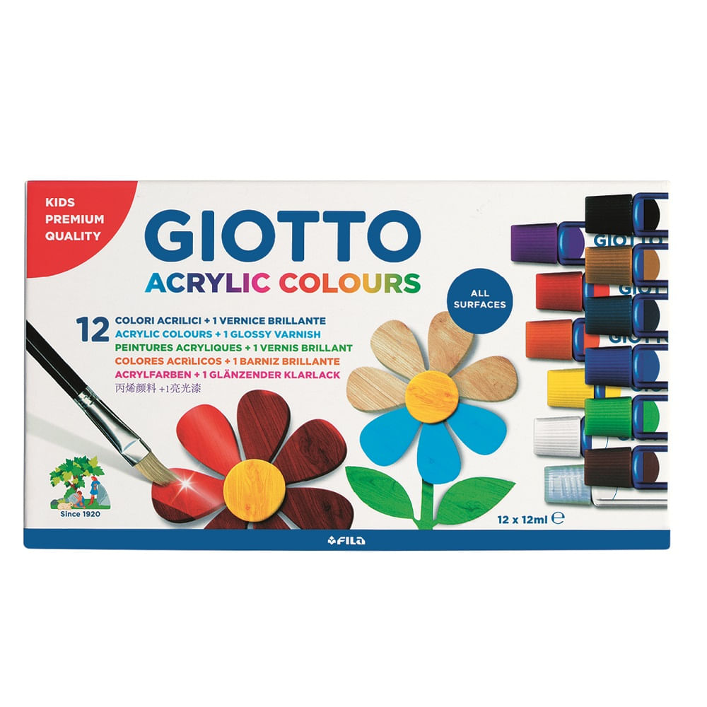 Pintura Acrilica 12 Colores Giotto