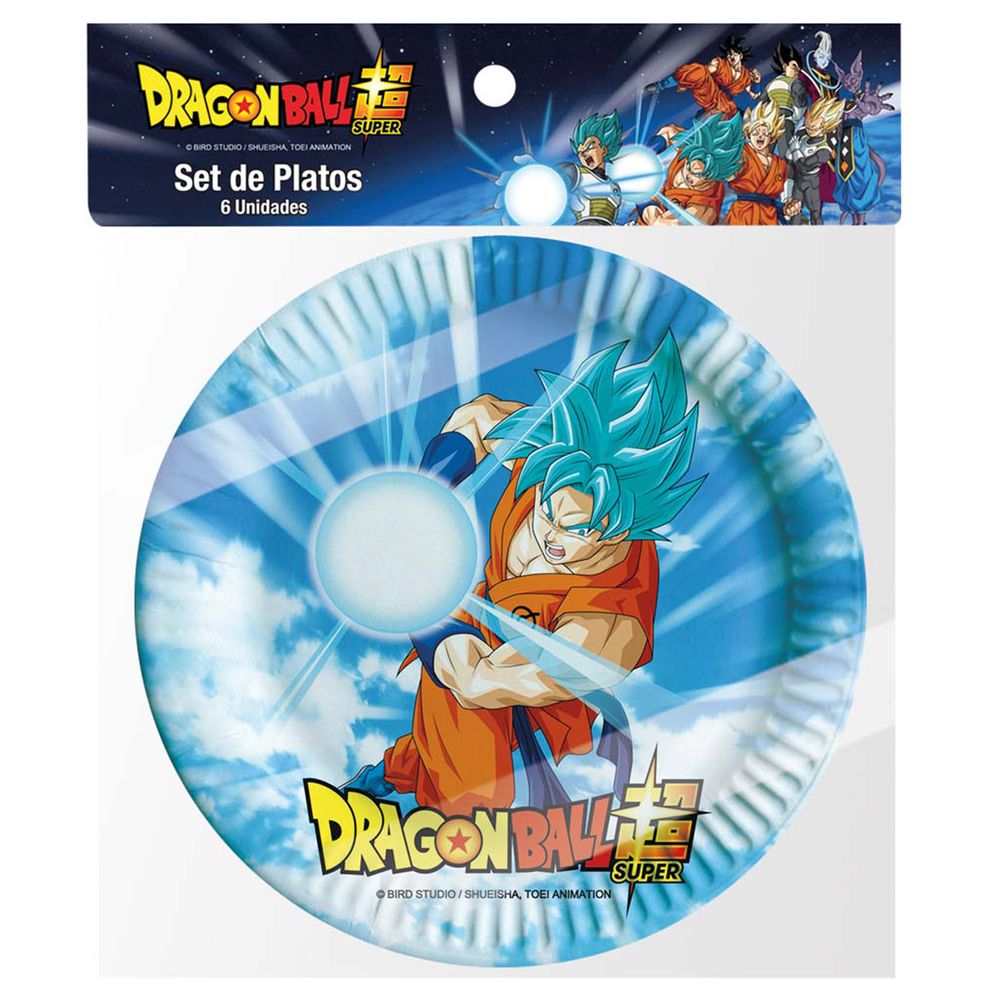 Set Platos Carton 6 Unidades Dragon Bll