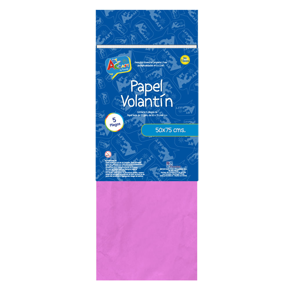 Papel Seda En Bolsa  50 X 75Centimetros  22 Gr Rosa Oscuro Art & Craft