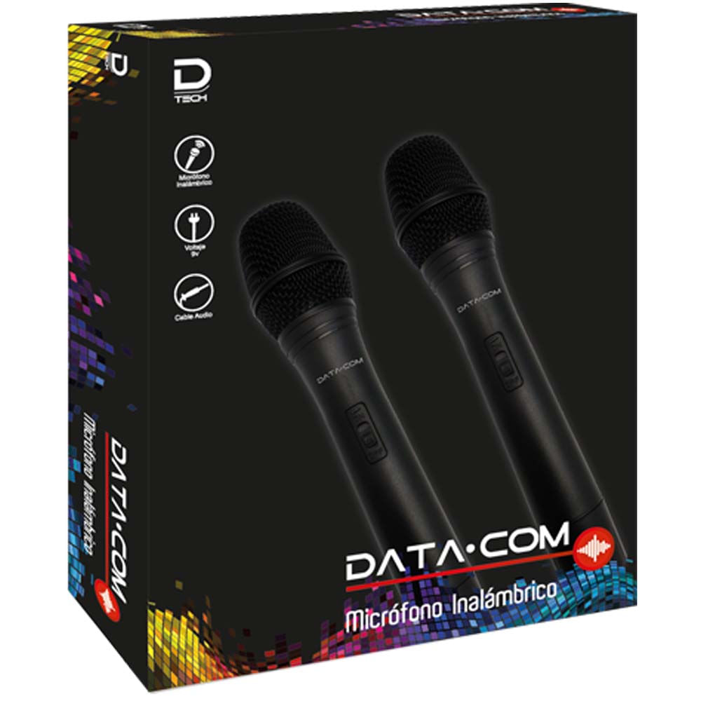 Microfono Inalambrico 2 Unidades Negro Datacom