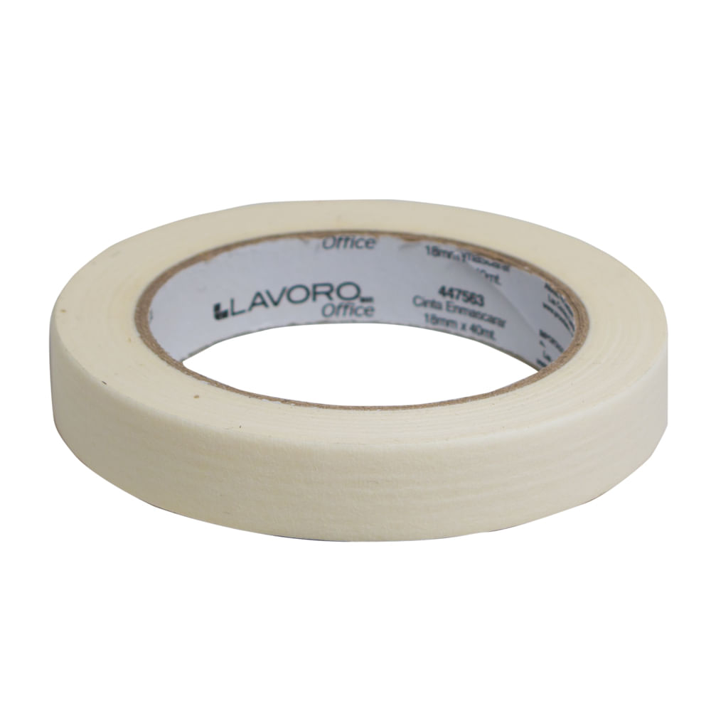 Cinta Enmascarar 18 Mm x 40 Mt Color Crema Lavoro