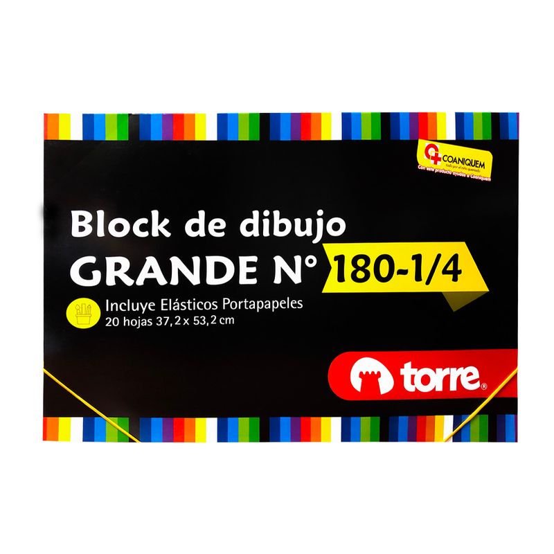 Block Dibujo Grande 180 1/4 20 Hojas Torre - Dimeiggs
