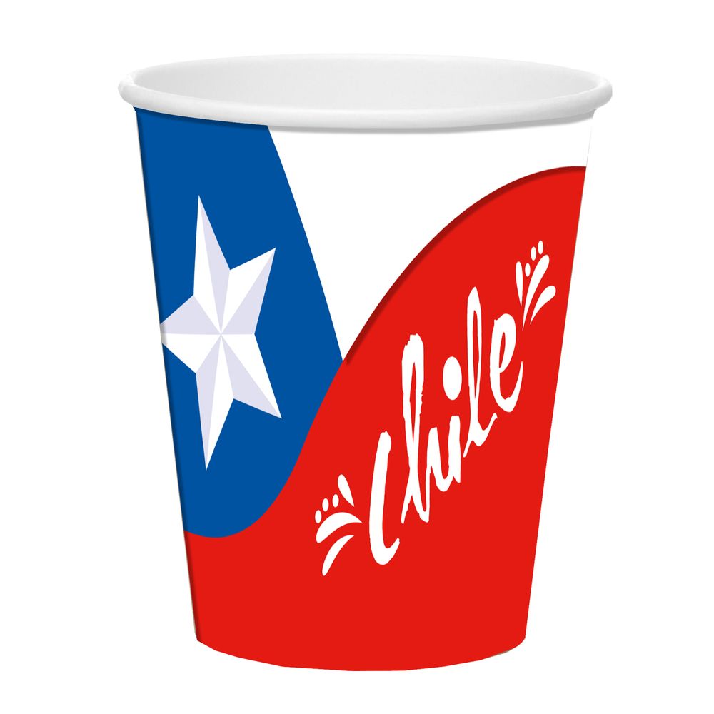 Set  Vasos Dieciocheros Chile Polipapel 250 Cc 6 Unidades Big Party