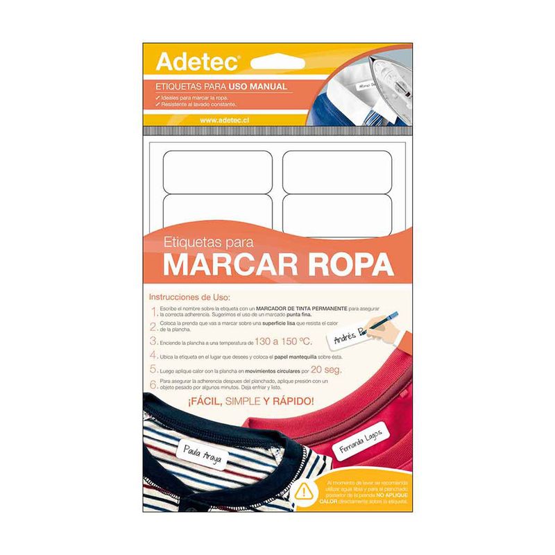 Etiquetas para Ropa (marcar y planchar)