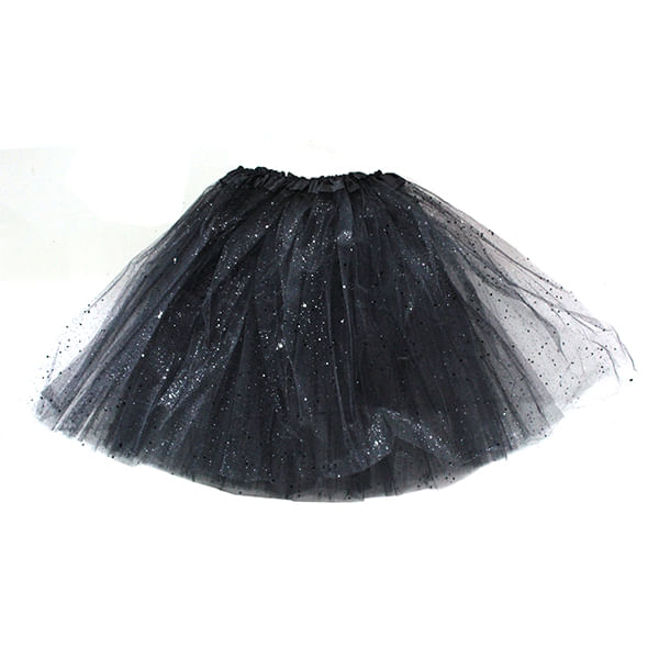 Tutu Ballerina Adulto Glitter Negro 40 Cm Fiestamania