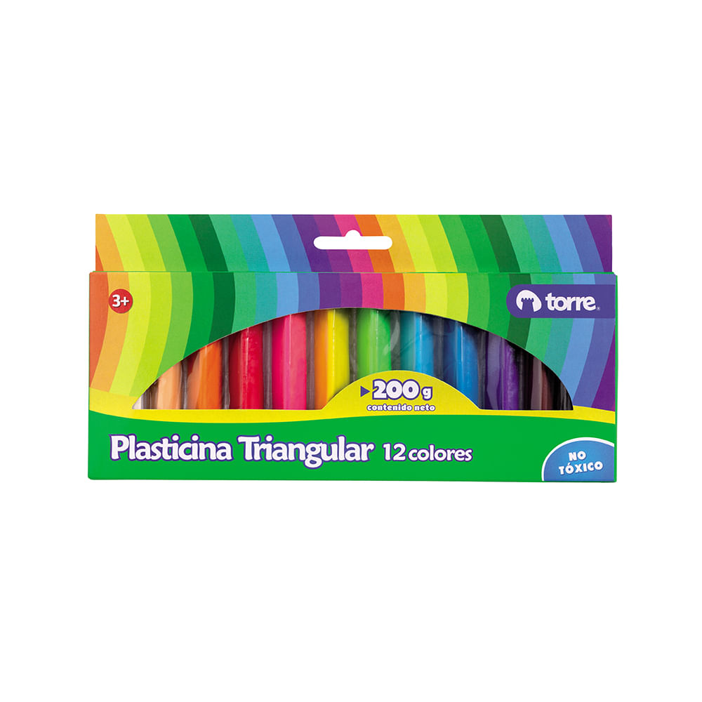 Plasticina Triangular 12 Barras De Colores Torre