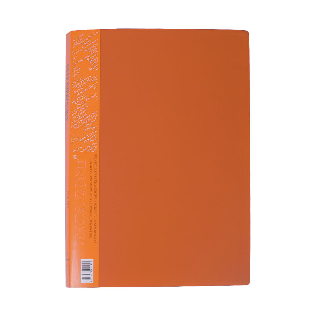 Carpeta Vinil Naranjo Con Accoclip Oficio Con Bolsillo Data zone