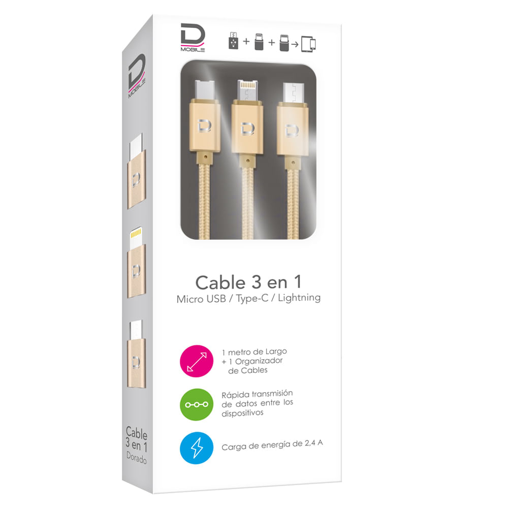 Cable 3-1 1M Blanco Datacom