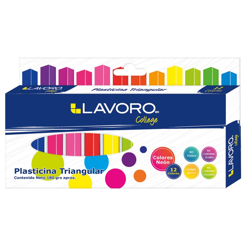 Plasticina Triangular 12 Colores Neon lavoro