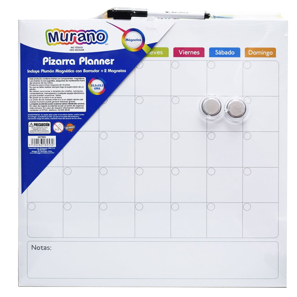 Pizarra Magnetica Planner 35,5 X 35,5 Cm Murano