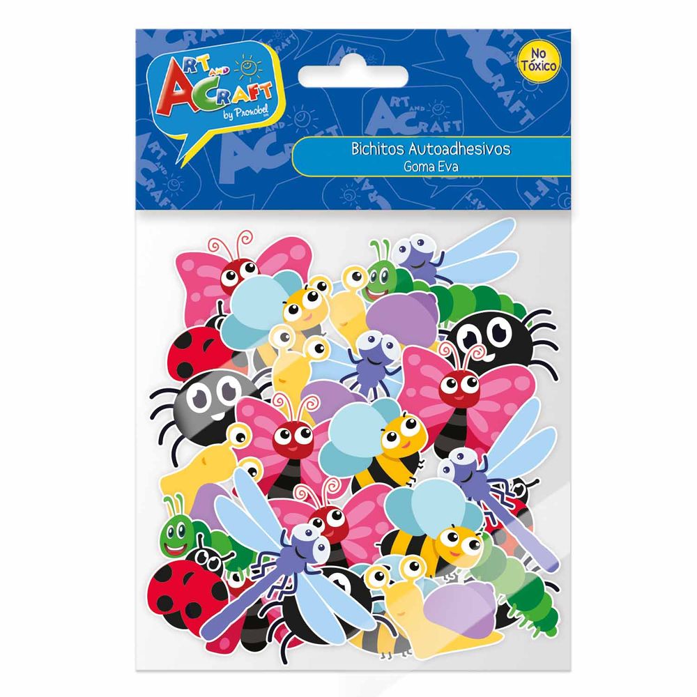 Figura Bichitos Goma Eva Adhesivos 35 Pcs Art & Craft