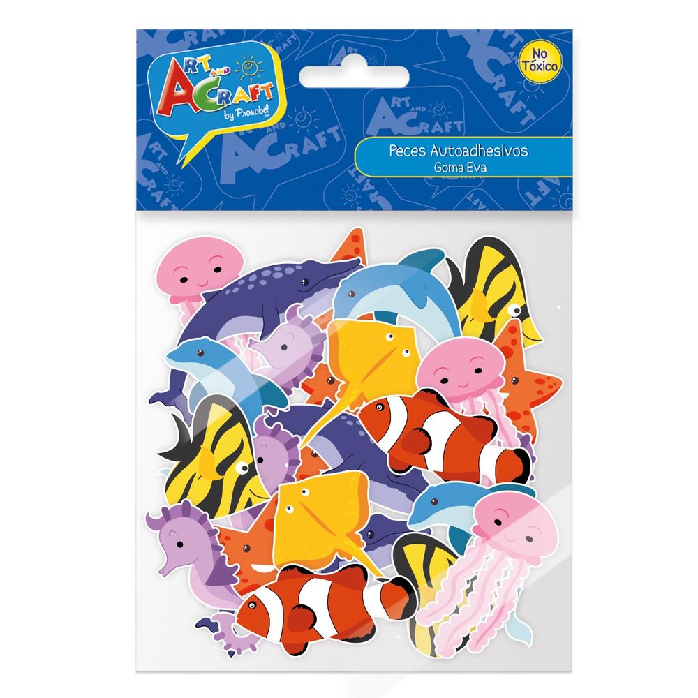 Figura Peces Goma Eva Adhesivos 36 Pcs Art & Craft