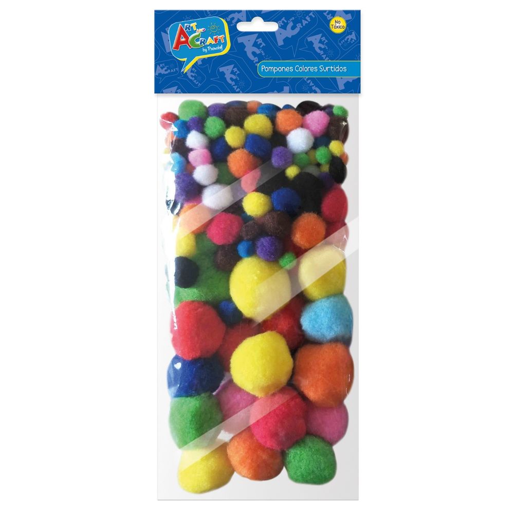 Pompones Colores Surtidos Bolsa 130 Pcs  Art & Craft