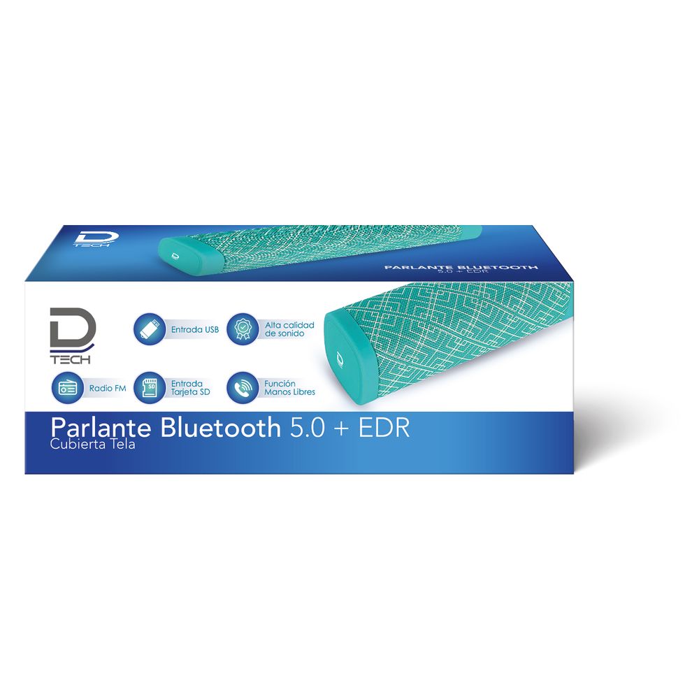 Parlante Bt 5 0 Edr Cub Tela Turquesa Datacom