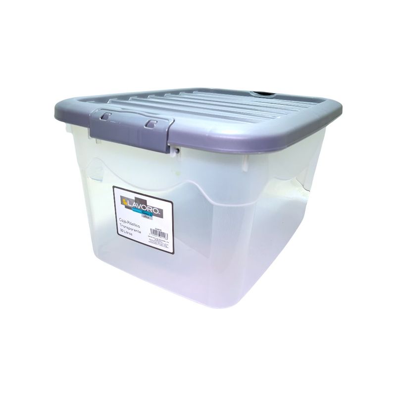 Caja Plastica Transparente 7 Lt Tapa Colores Surtidos Lavoro - Dimeiggs