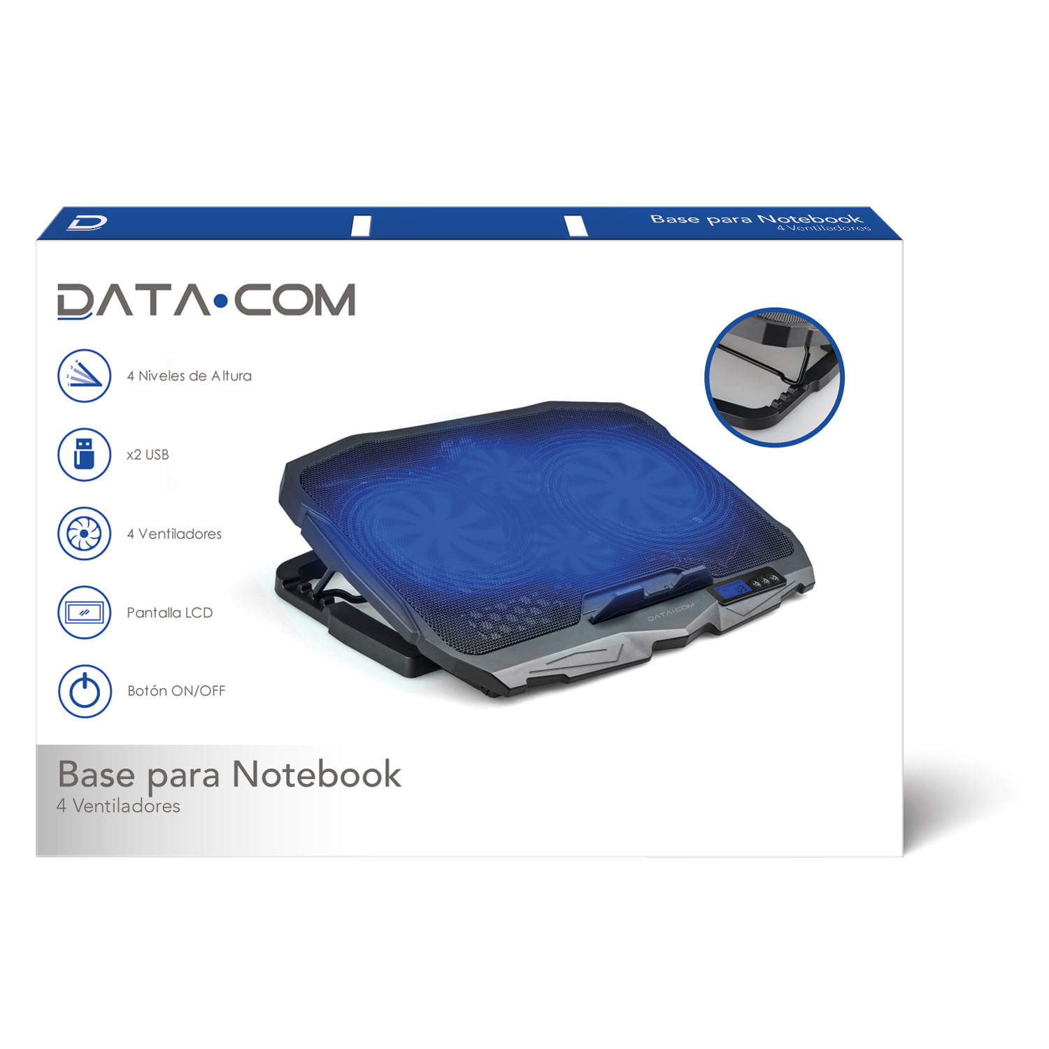 Base Notebook Lcd 4 Ventiladores Datacom