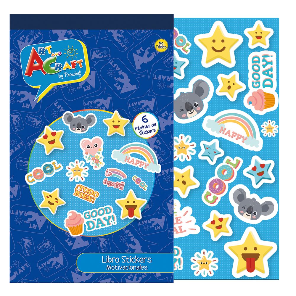 Libro Stickers 6 Paginas Motivacionales Art & Craft