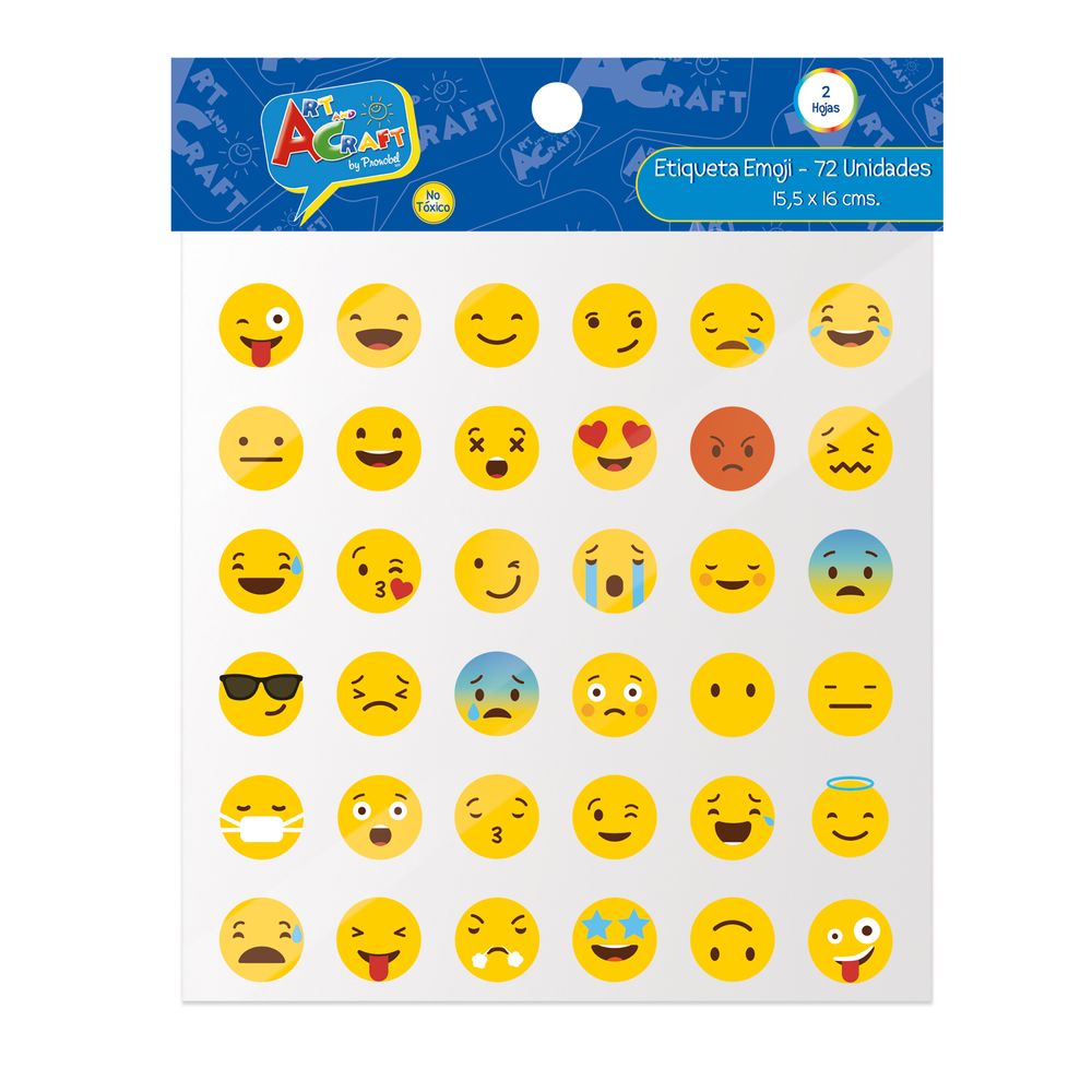 Stickers Emoji 72 Unidades Diseños Surtidos Lavoro
