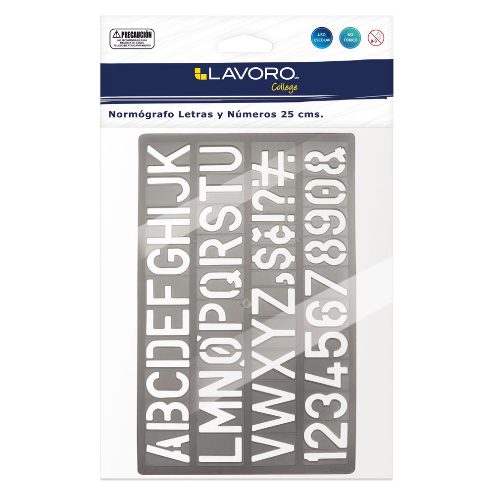 Normografo Letras Y Numeros 20 Cm Lavoro