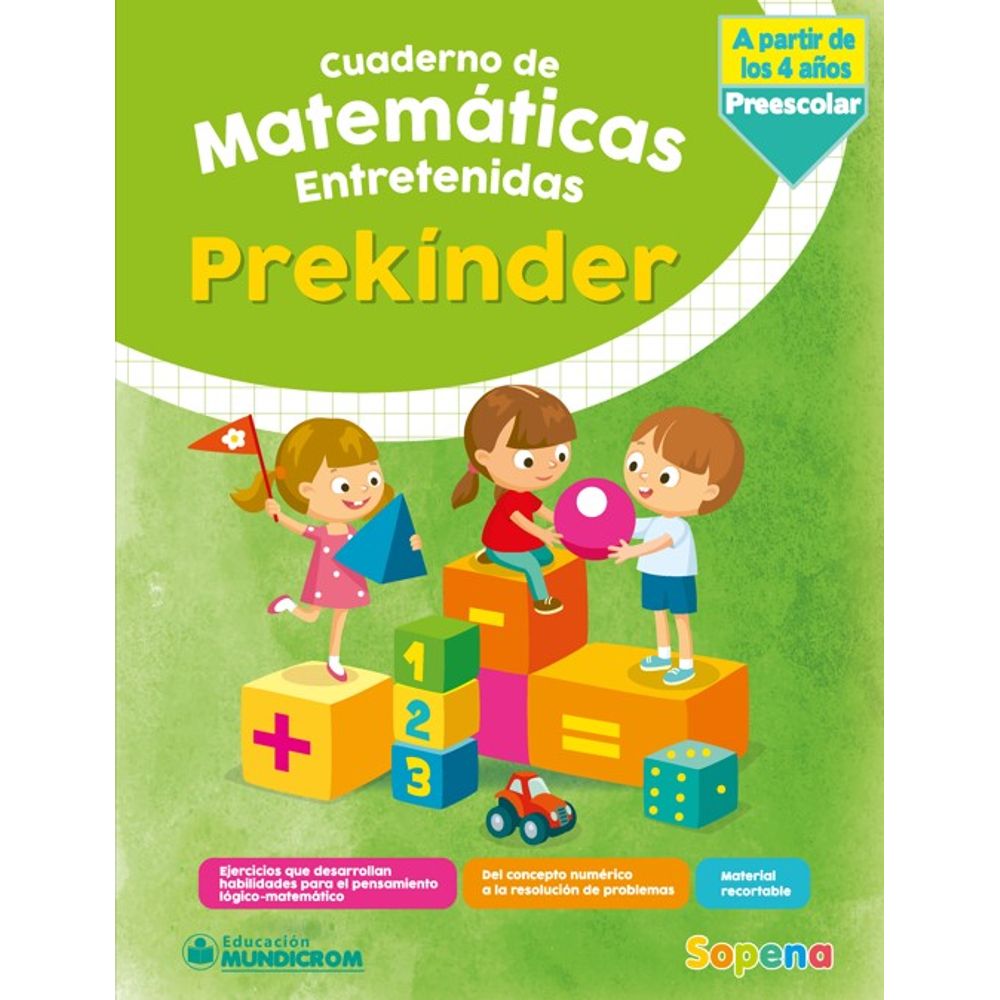 Libro Actividades Matematicas Entretenidas Para 4 años Prekinder  Sopena