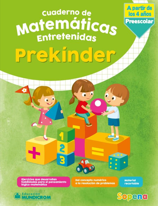 Libro Actividades Matematicas Entretenidas Para 4 años Prekinder  Sopena