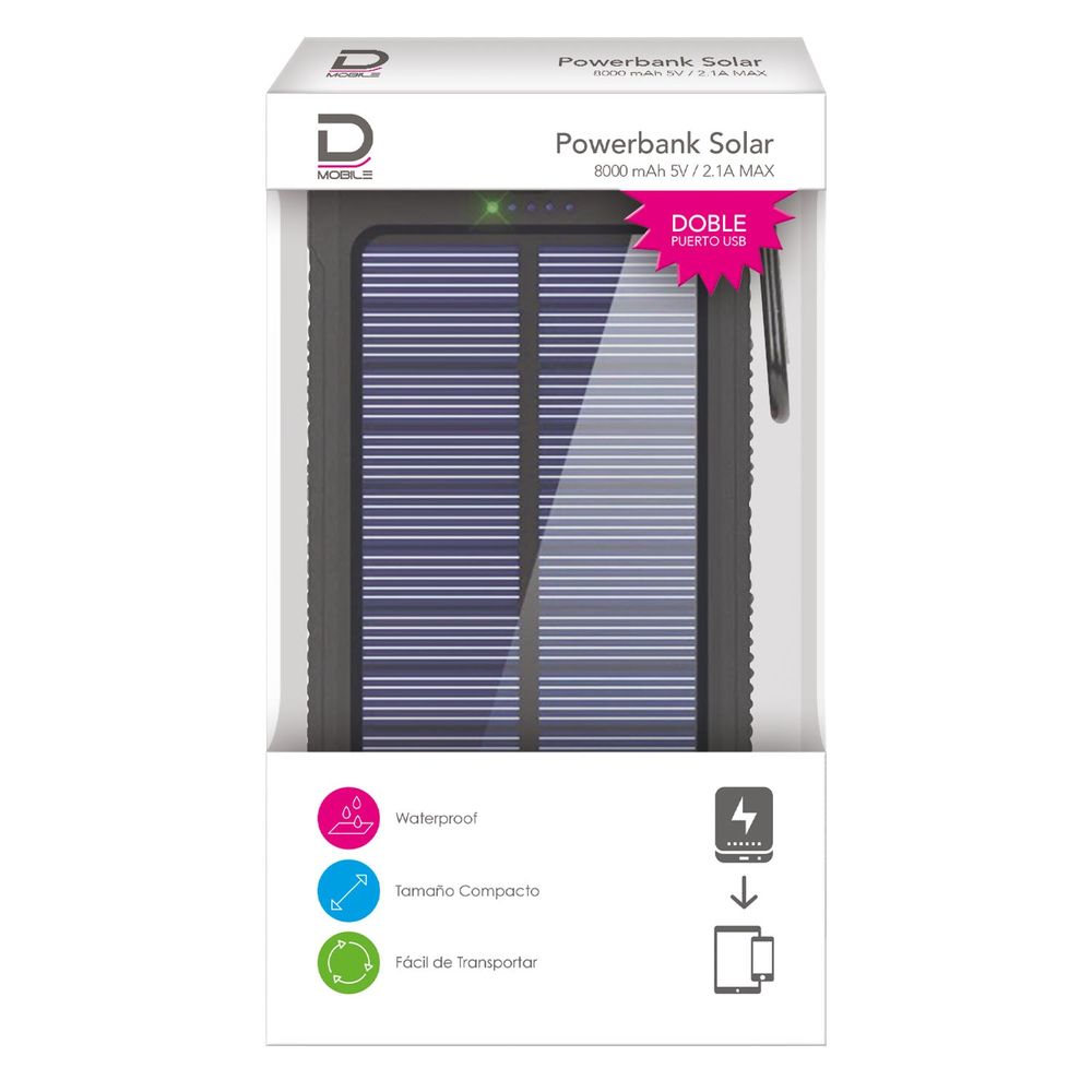 Powerbank Solar 8000Mah 5V/2.1A Max