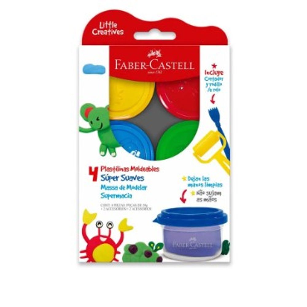 Plastilina Super Suave 50 Grs 4 Unidades Faber Castell