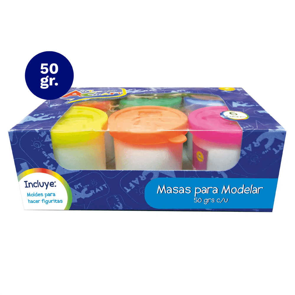 Masa Para Modelar 6 Colores 50 Grs Art & Craft