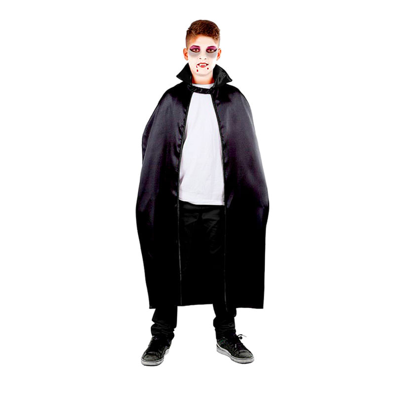 Capa Vampiro Negra 140 Cm Fiestamania