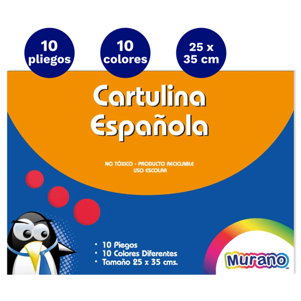 Carpeta Con  Papel Cartulina Española 10 Colores 10 Laminas Murano