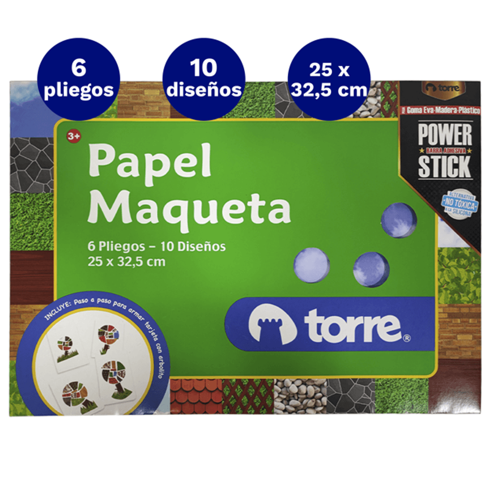 Carpeta Con Papel Maqueta  10 Diseños 6 Laminas Torre