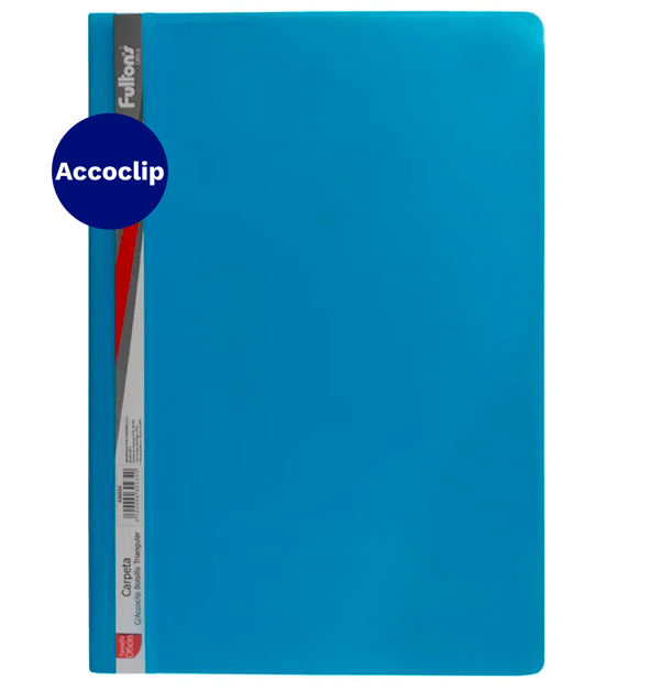 Carpeta  Vinil Con  Accoclip Oficio  Celeste  Fultons