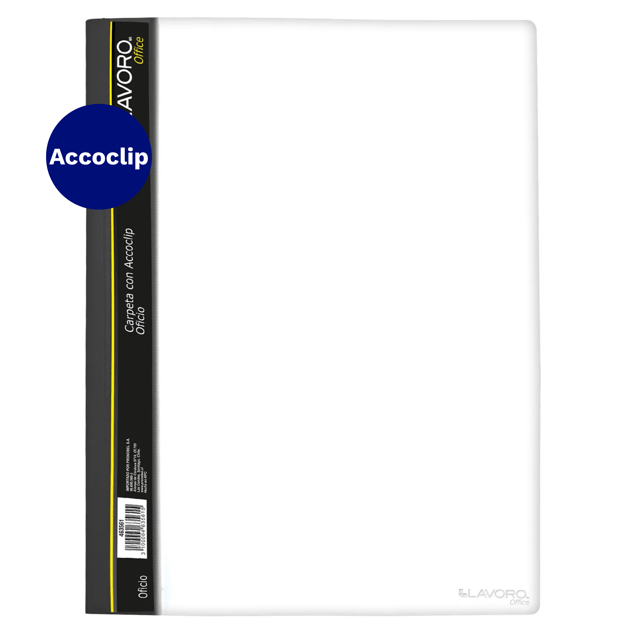 Carpeta Con Accoclip Oficio Vinil Transparente Negra Lavoro - Dimeiggs