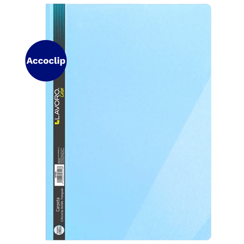 Carpeta  Vinil Con Accoclip Oficio  Celeste Pastel Lavoro