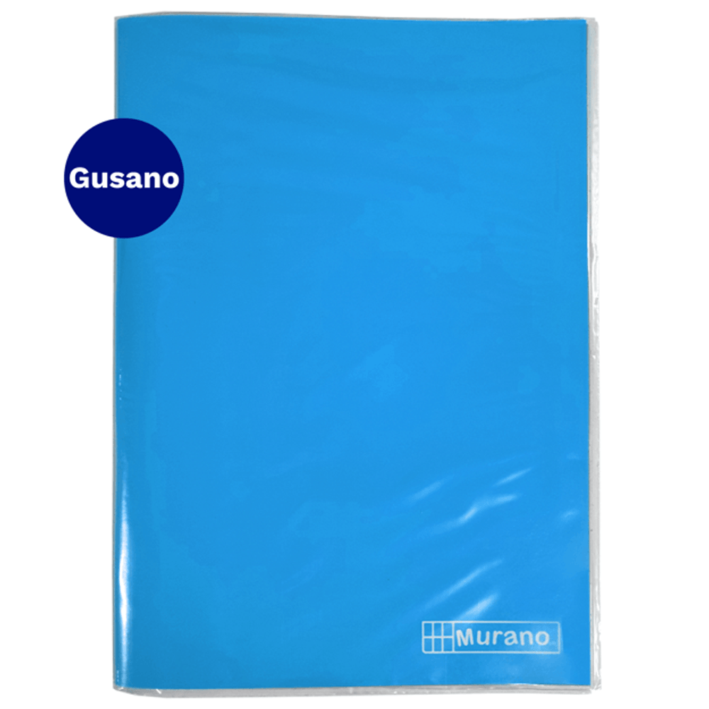 Carpeta  Plastificada Con  Gusano Oficio  Celeste Murano