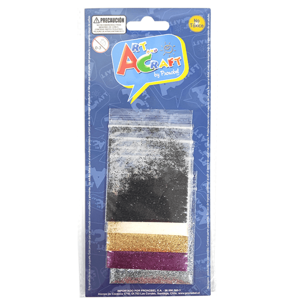Bolsitas Con  Figuras Escarcha Colores 5 Unidades Art & Craft